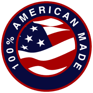 100% American Made Logo with USA Flag