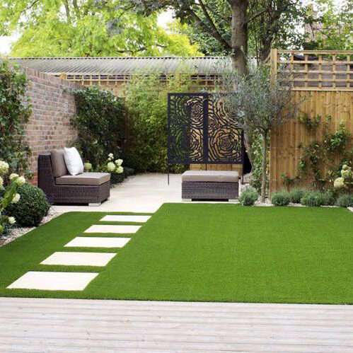 Artificial grass patio