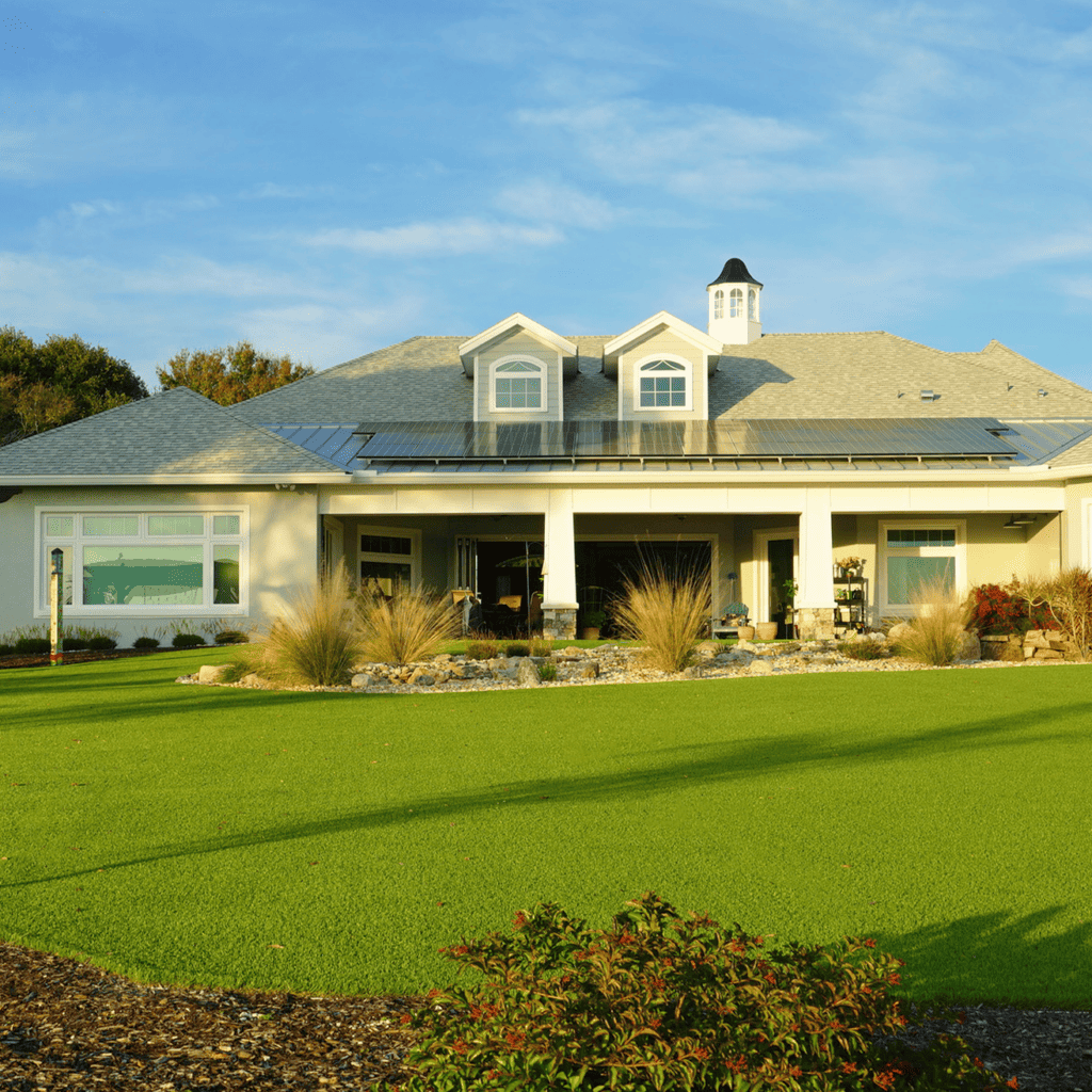 low-maintenance artificial turf backyard 