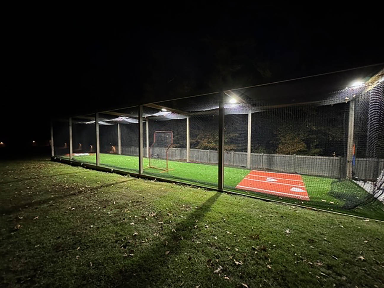 artificial-turf-batting-cage-night