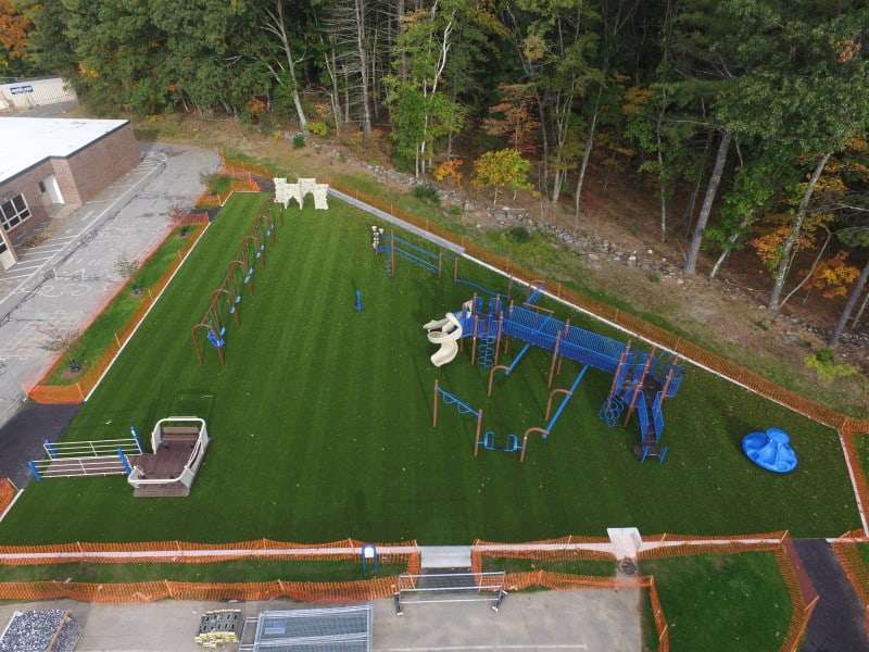 Spofford School playground on artificial turf