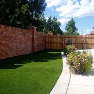 Artificial Grass with Fence Backyard