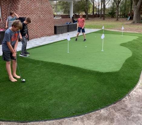 mini golf in backyard